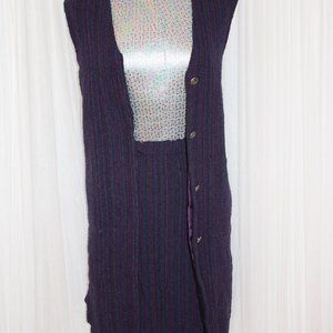 1970s Vintage Size L/XL Vest and Pencil Skirt Co-ord Set Hand Woven Material